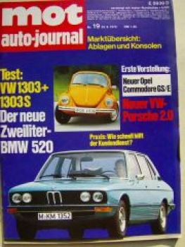 mot 19/1972 VW 1303 +1303S, BMW 520 E12, Opel Commodore GS/E