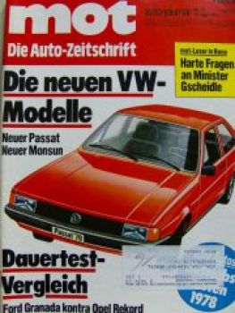 mot 10/1978 Dauertest: Opel Rekord E vs. Ford Granada