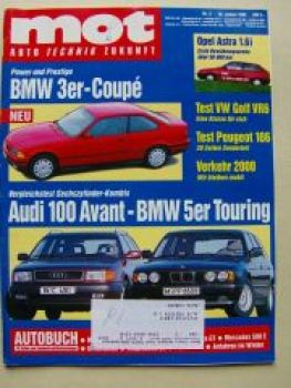 mot 3/1992 Audi 100 Avant C4 vs. 525i Touring E34,Golf3 VR6,