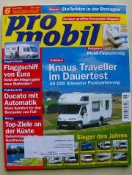 pro mobil 6/2001 Dauertest: Knaus Traveller,Eura Integra