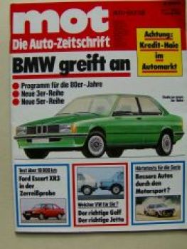 mot 1/1981 Ford Escort XR3 Dauertest,Mazda RX7,Peugeot 205