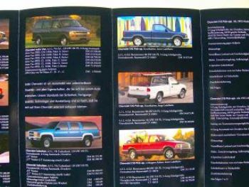 Chevrolet Preisliste Blazer Tahoe Astro Suburban S10 +CK März 19