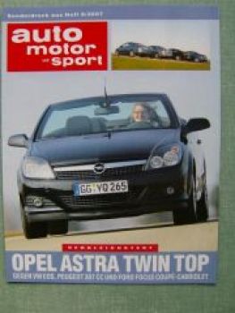 AMS 8/2007 Opel Astra Twin Top vs. VW Eos vs. Peugeot 307CC