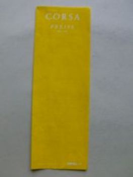 Opel Corsa A März 1992 City,Eco, Swing, Joy, GSI