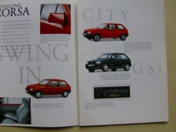 Opel Corsa A Swing Eco City Joy GSI Prospekt  Januar 1992