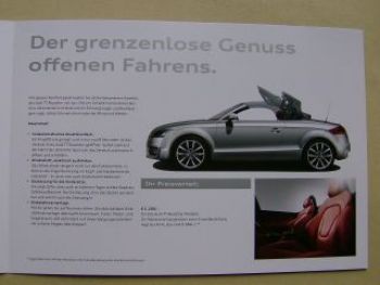 Audi TT Roadster Extras Prospekt April 2010 NEU