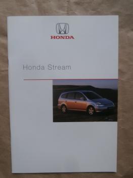Honda Stream 1.7LS ES 2.0i ES Katalog September 2001 +Zubehör