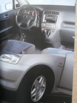 Honda Stream 1.7LS ES 2.0i ES Katalog September 2001 +Zubehör