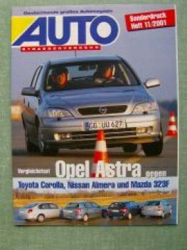 Auto Straßenverkehr 11/2001 Opel Astra B gegen Corolla Almera Ma