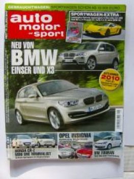 ams 16/2010 BMW M3 E92, Hornda CR-Z vs. Mini One, Touran