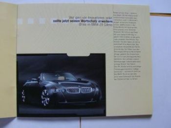 BMW Z9 Cabrio iDrive Studie Prospekt September 2000 Rarität