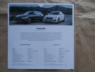 Maserati Levante Diesel +S Prospektblatt +Preis +Technische Daten