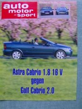 AMS 8/2001 Opel Astra Cabrio 1.8 16V vs. VW Golf Cabrio 2.0