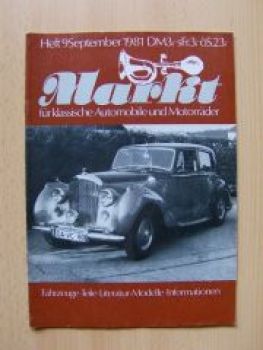 Markt 9/1981 für klassische Automobile und Motorräder