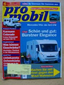 pro mobil 6/2003 Bürstner Elegance, Mercedes Vito, VW T5