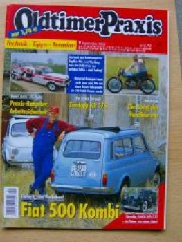 Oldtimer Praxis 9/2002 Fiat 500 Kombi, Wartburg Rallye Trans