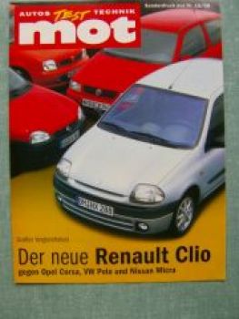 mot 15/1998 Neue Renault Clio gegen Opel Crosa B Polo 6N Micra