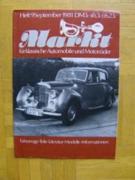Markt 9/1981 Fahrzeuge Teile Literatur Modelle Informationen