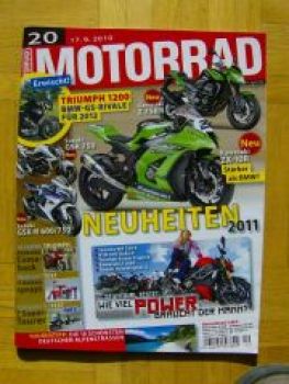 Motorrad Nr.20/2010 Kawasaki Z 750R, ZX-10R,suzuki GSR 750