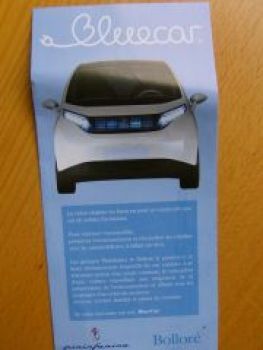 pininfarina BlueCar Bollorè Französischer Infoflyer