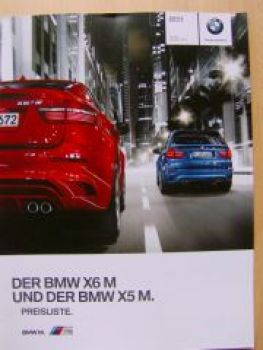 BMW X6 M X5 M Preisliste Januar 2011 E70 E71 NEU