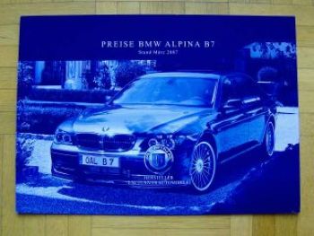 Alpina Preisliste B7 F01 F02 März 2007 NEU