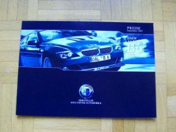 Alpina Preisliste B6 Coupè Cabrio September 2007 NEU
