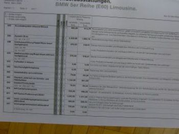 BMW Schlüsselnummernverzeichnis 5er E60 Juli 2003 NEU