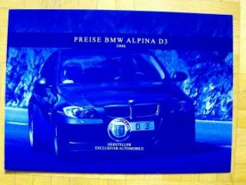 Alpina D3 E90 E91 Preisliste Januar 2006 NEU