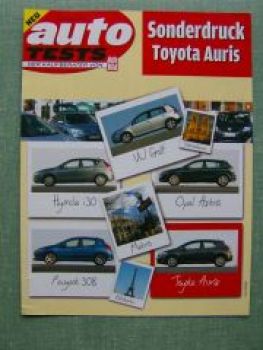 Auto tests 2/2008 Toyota Auris gegen VW Golf i30 308 Astra