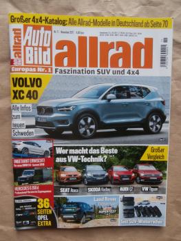 Auto Bild allrad 11/2017 G350d Professional BR463,Ateca vs. Kodiaq vs.Q2 vs. Tiguan,Renault Alaskan Pickup,Hybrid Volvo XC60 T8,