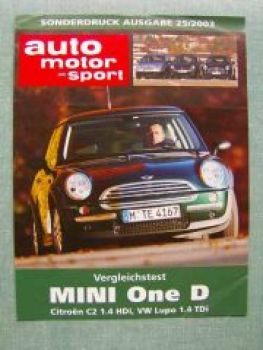 AMS 25/2003 BMW Mini One D R50 vs. C2 1.4hdi vs. Lupo 1.4TDi