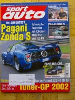 sport auto 7/2002 Audi RS6, Pagani Zonda S,Lotus Elise 111s