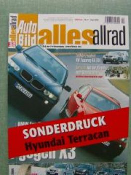 Auto Bild alles allrad 4/2004 Hyundai Terracan gegen X-trail Lan