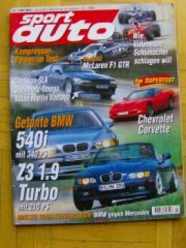 sport auto 7/1997 BMW Z3 1.9 Turbo, Hartge 540i E39,Carlsson SLK