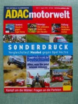 ADAC motorwelt 8/2002 Mazda6 gegen Opel Vectra