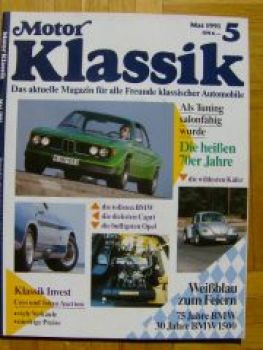 Motor Klassik 5/1991 BMW 1500, 3.0CSL, Bitter SC,TVR