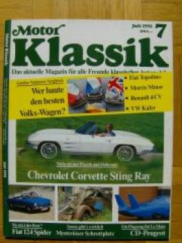 Motor Klassik 7/1991 VG: Fiat Topolino Morris Minor Renault 4CV