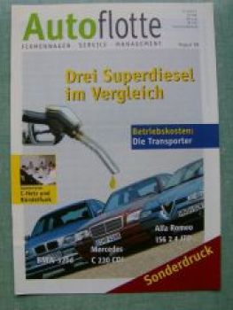 Autoflotte 8/1998 BMW 320d E46 C220CDi W202 Alfa 156 2.4JTD Betr