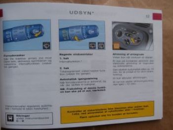 Citroen Xsara Picasso Instruktionsbog Dänische Anleitung Juli 2001