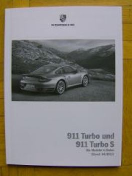 Porsche 911 Turbo +S Preisliste April 2011 NEU