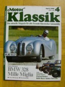 Motor Klassik 4/1988 BMW 328 MM, VW Käfer Cabrio von 1969