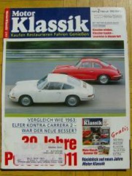Motor Klassik 2/1993 Porsche 911 vs. 356 Carrera 2,Jaguar und Da