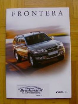 Opel Frontera +Sport RS +Limited +Preisliste September 2001