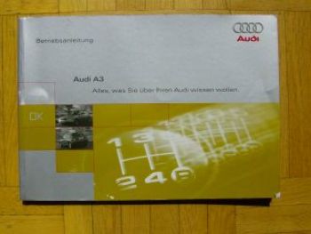 Audi A3 Betriebsanleitung +TDI Juli 1997 Rarität
