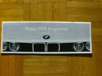BMW Preisliste 1/1990 E30 +M3 + Edition E34 +M5  E31 E32