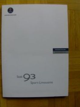 Saab 9-3 Sport-Limousine Pressemappe 2002 +Fotos+CD+Preisliste