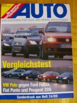 Auto Straßenverkehr 24/1999 VW Polo Vergleich gegen Fiesta Punto