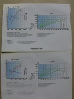 Peugeot 607 Skizzen +Motorkennblättern