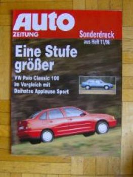 Auto Zeitung 11/1996 VW Polo Classic 100 gegen Daihatsu Applause